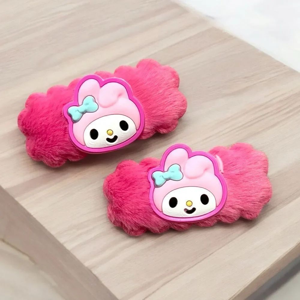 My Melody Hot Pink Furry Hair Clips Set Of 2